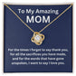 To My Mom-I Love You-Love Knot Necklace