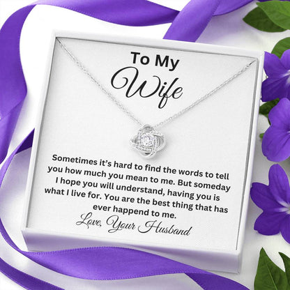 To My Wife-The Best-Love Knot Necklace