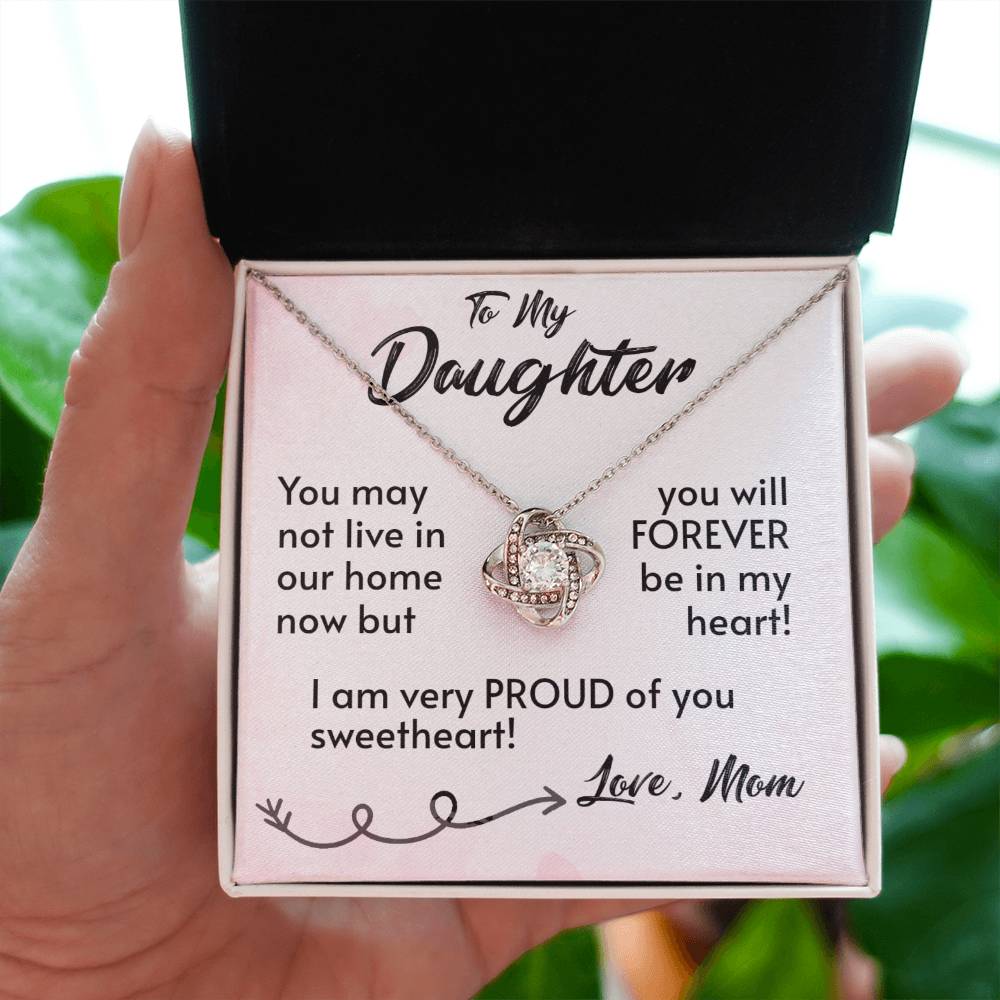 For My Daughter-Proud Mom-Love Knot Necklace