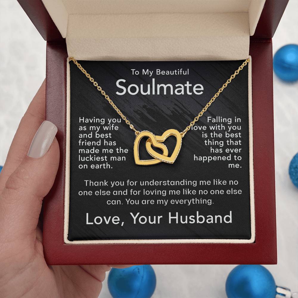 For My Wife-Soulmate-Interlocking Hearts Necklace