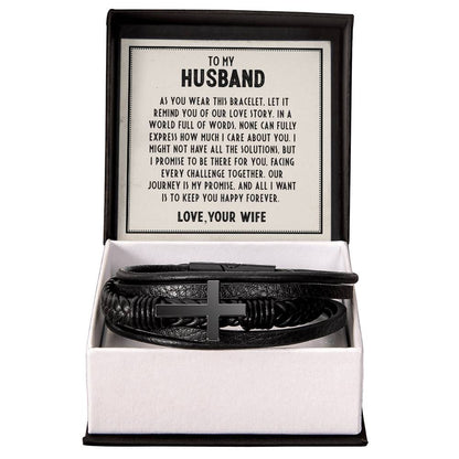 For My Husband-Our Journey-Cross Thread Bracelet