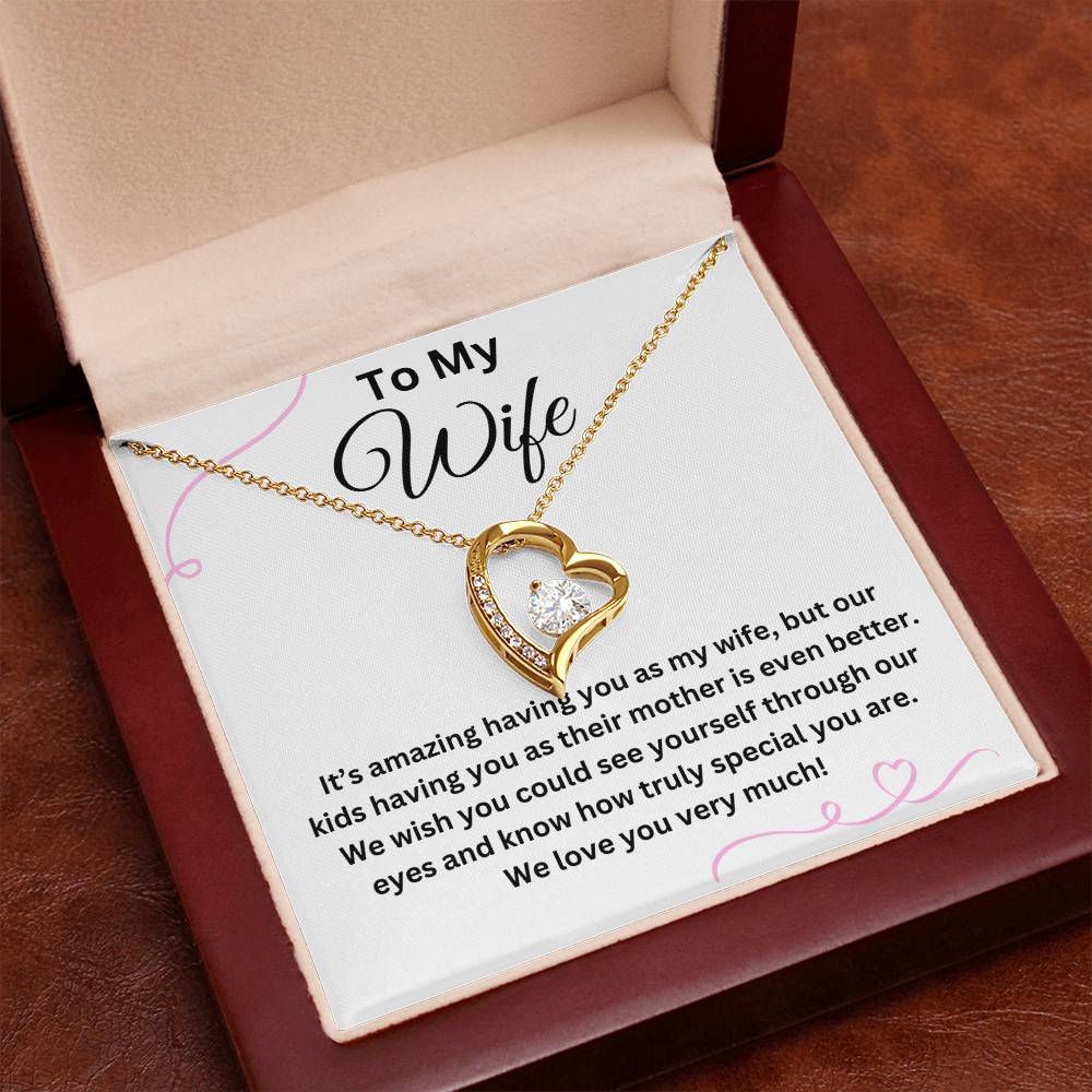 To My Wife-We Love You-Cherished Heart Necklace