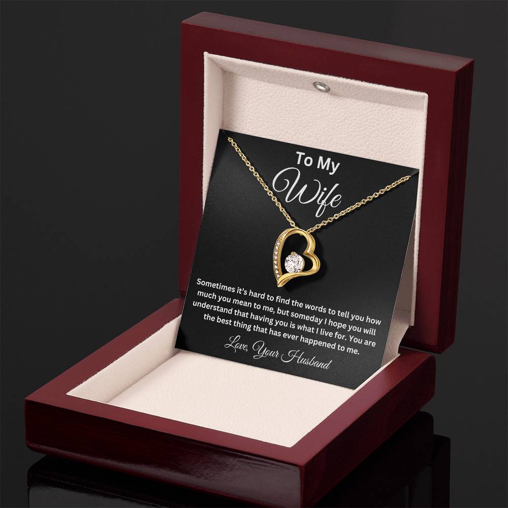 To My Wife-Cherished Heart Necklace