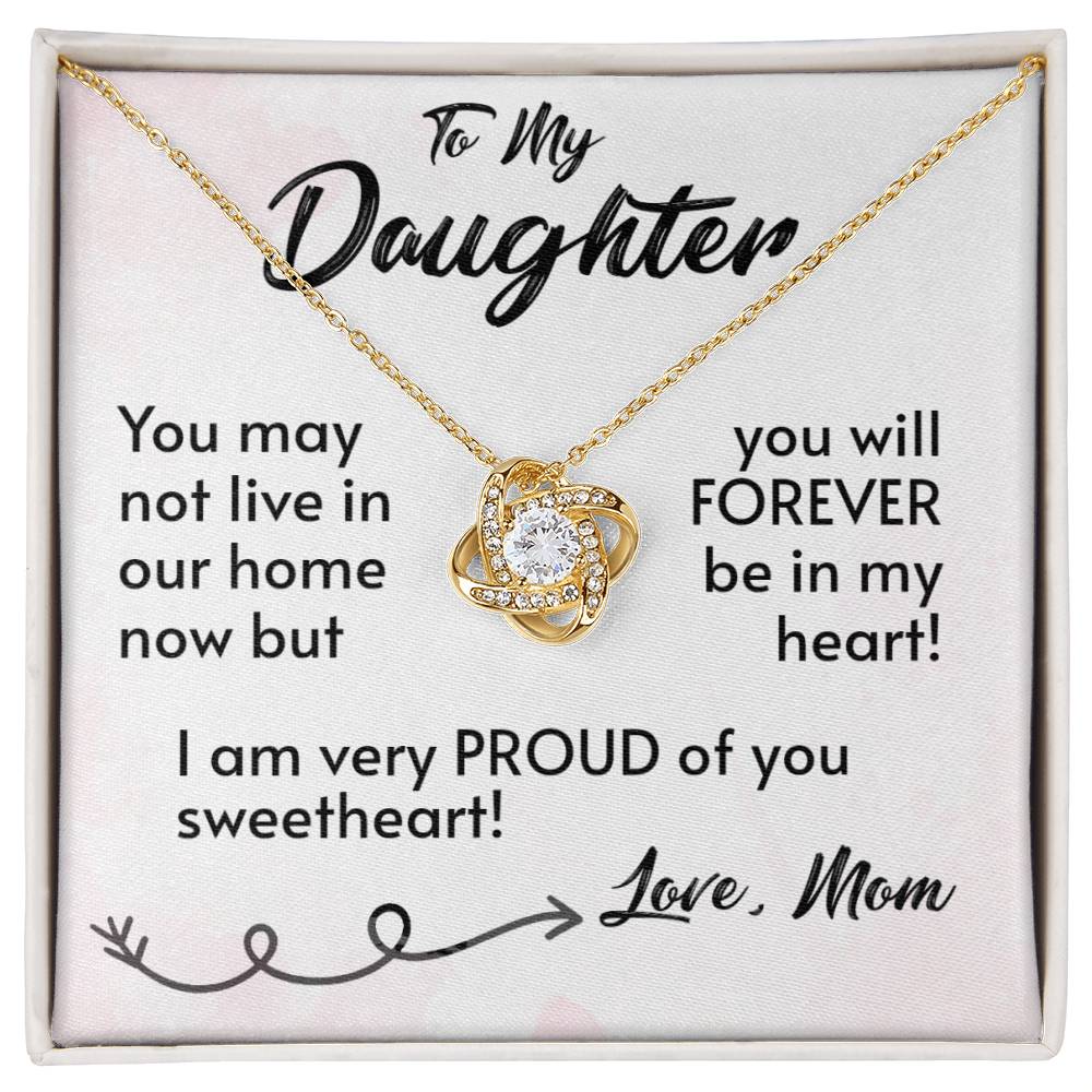 For My Daughter-Proud Mom-Love Knot Necklace