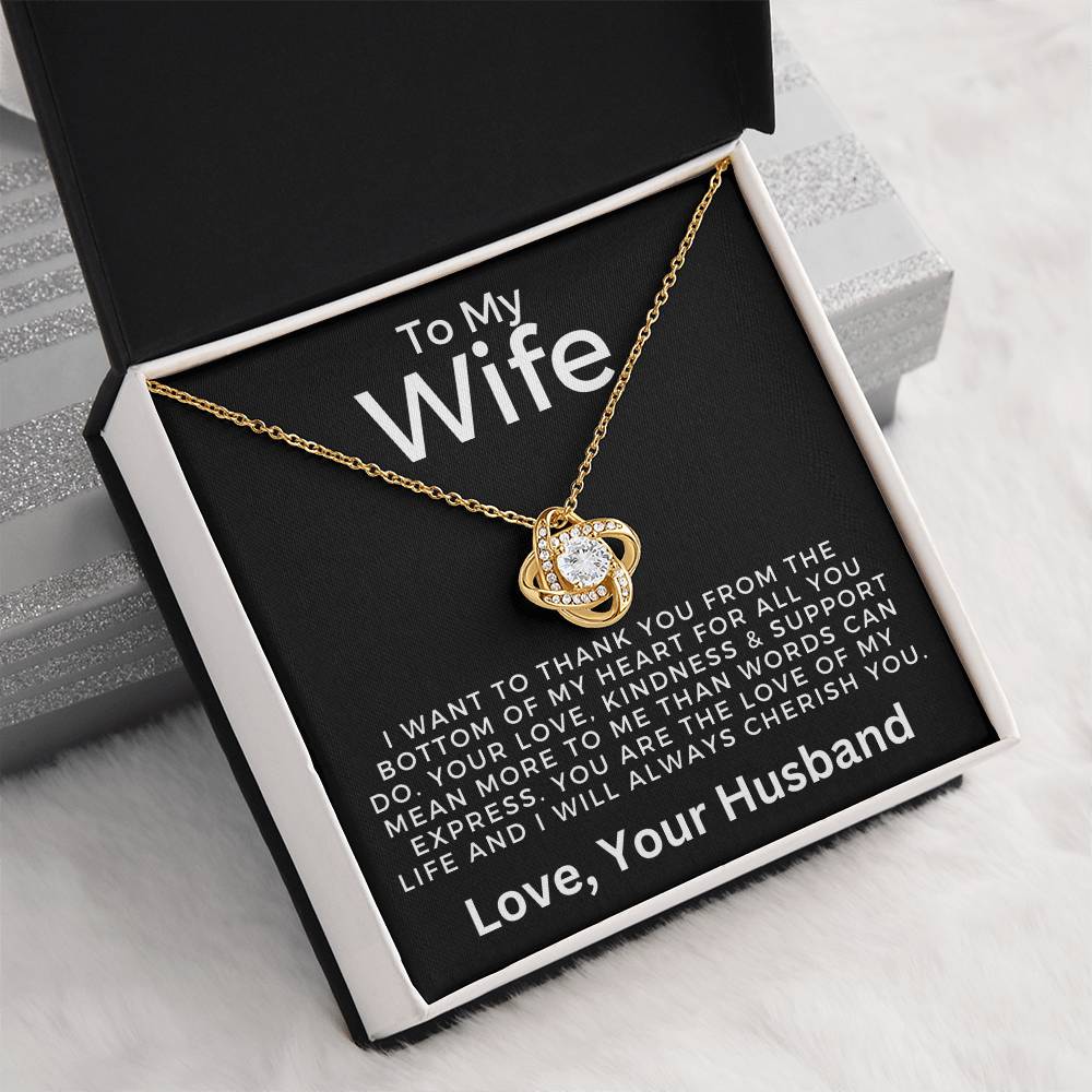 To My Wife-From The Heart-Love Knot Necklace