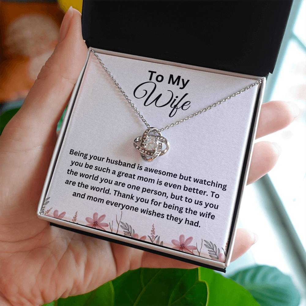 To My Wife-Our World-Love Knot Necklace