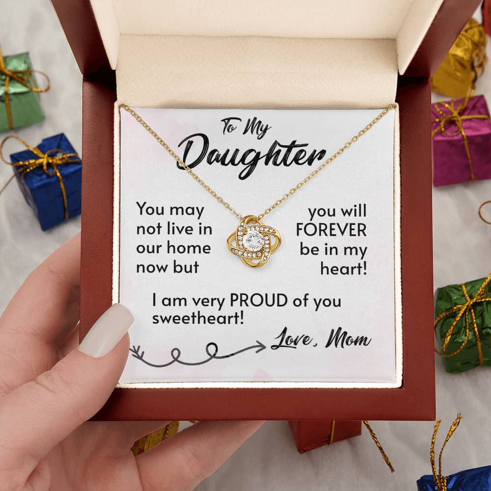 For My Daughter-Proud Mom-Love Knot Necklace