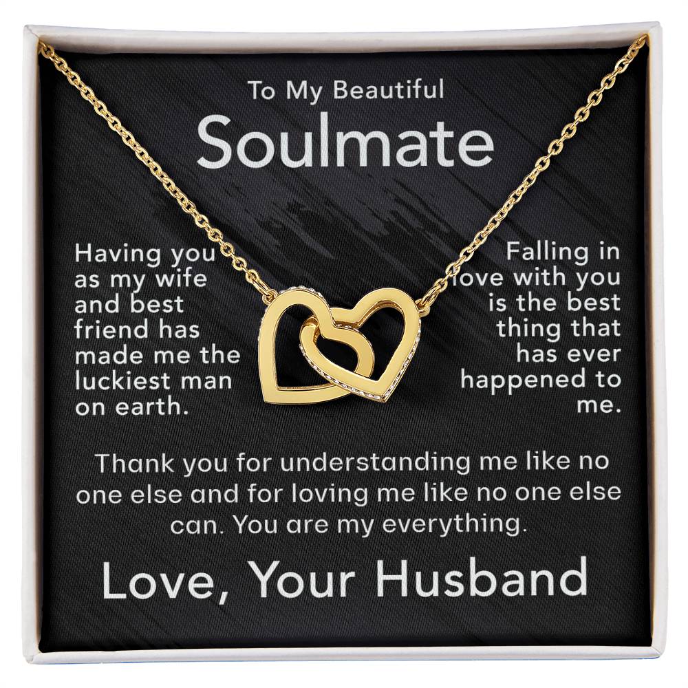 For My Wife-Soulmate-Interlocking Hearts Necklace