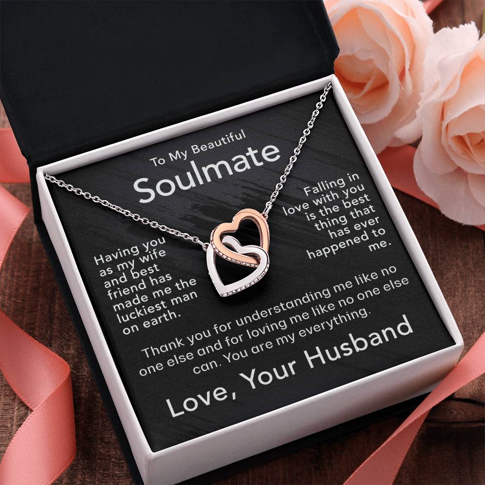 For My Wife-Soulmate-Interlocking Hearts Necklace