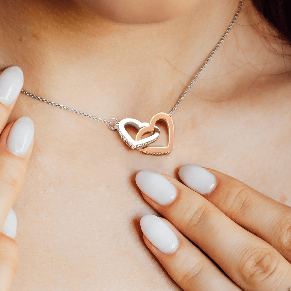 To My Mom-Interlocking Hearts Necklace-I Love You Mom