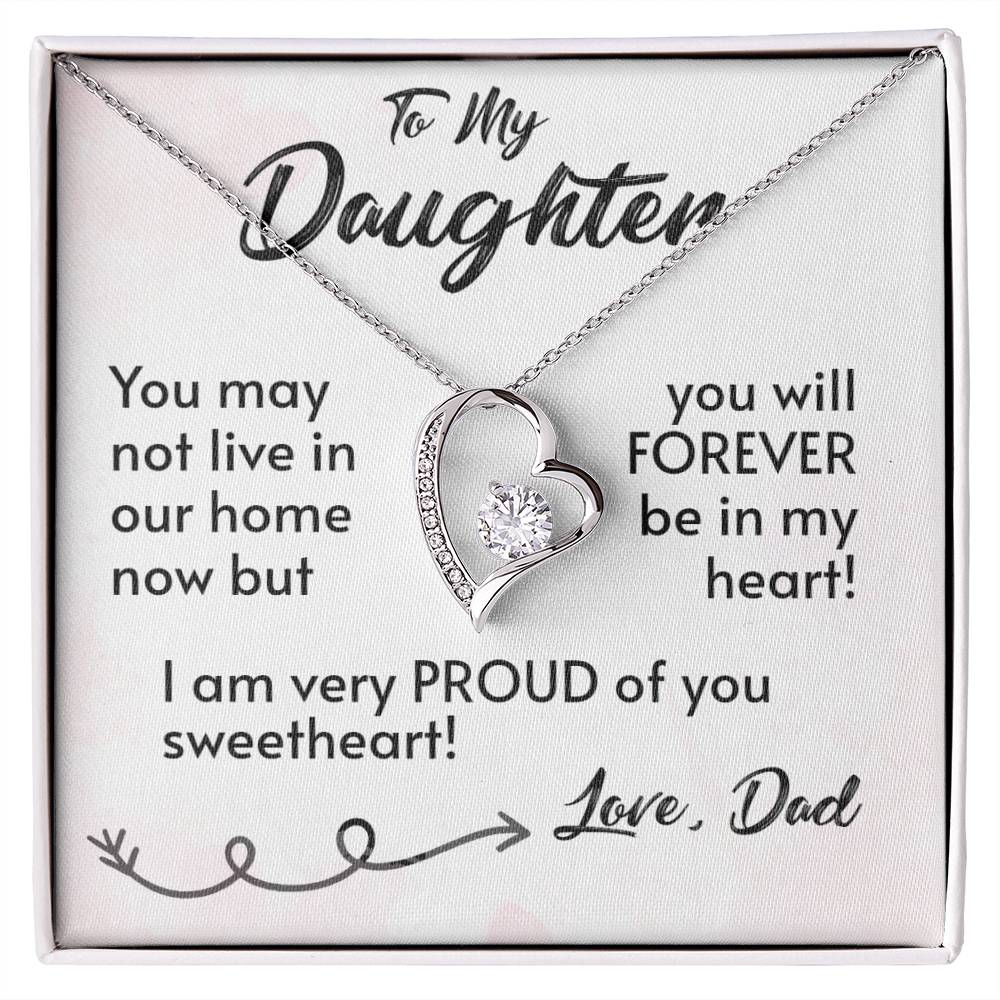 For My Daughter-Proud Dad-Forever Love Necklace